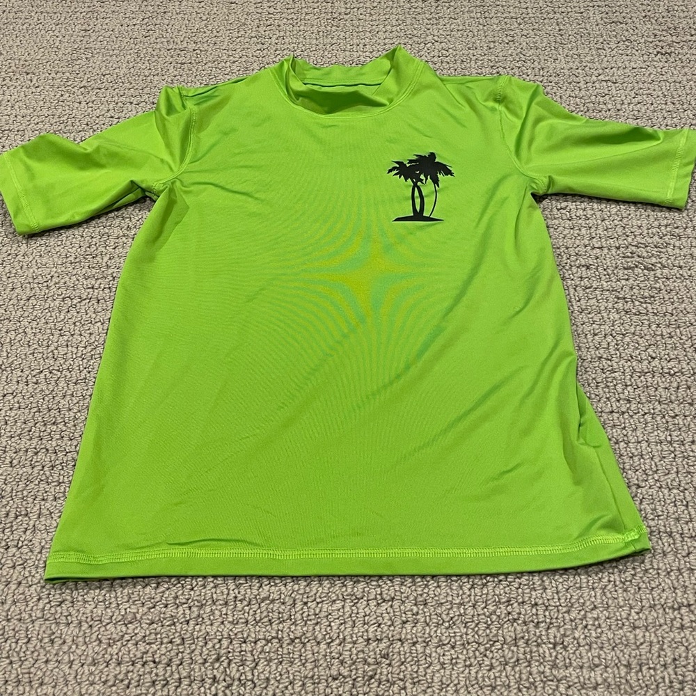 Bright green rash guard